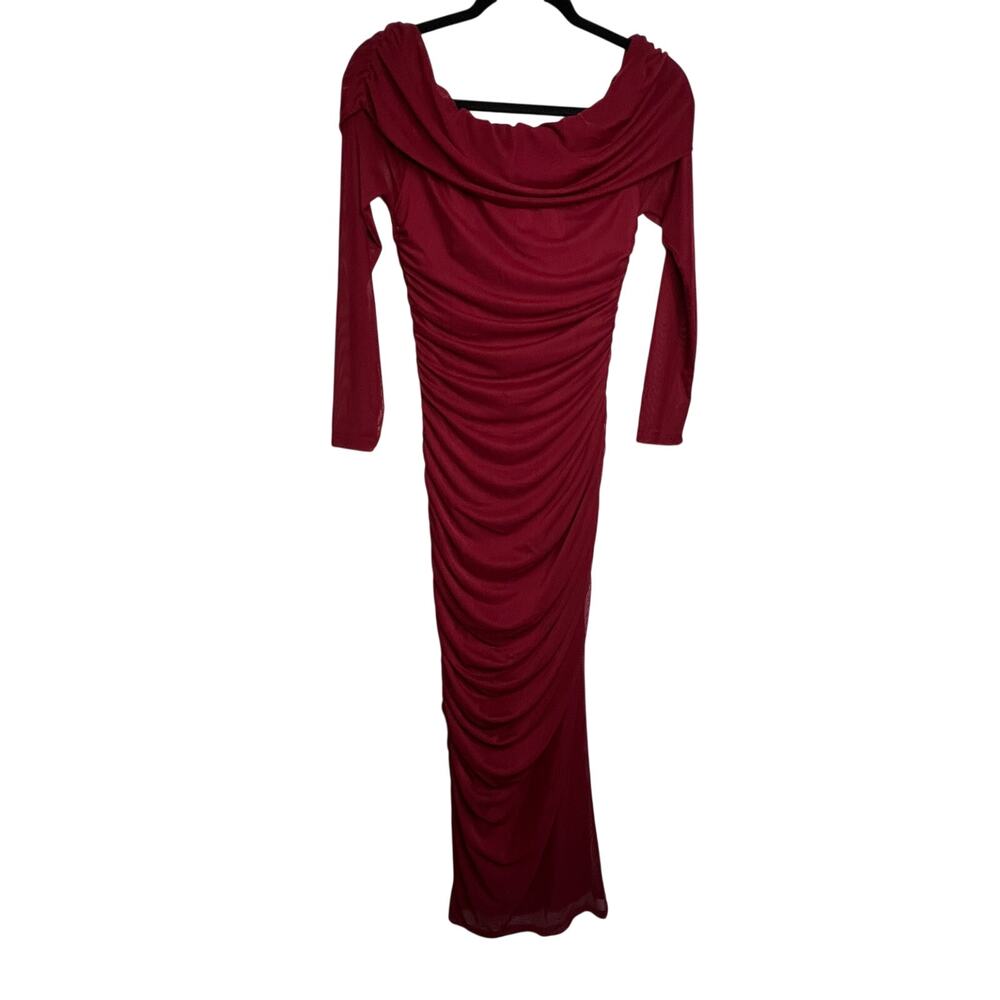 Womens Relipop Merlot Long Sleeve Long Party Dress Size Small NWT
